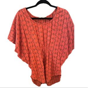 Red lace blouse